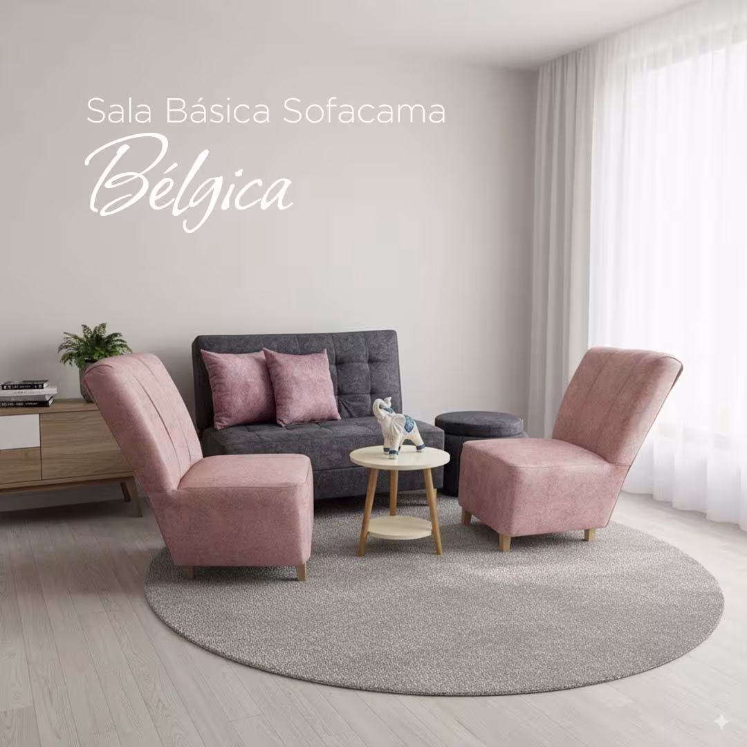 Casa Malu Muebles - Salas - Sala Básica Bélgica Sofacama Juego De Sala Básica Bélgica Sofa Cama - Imagen 1