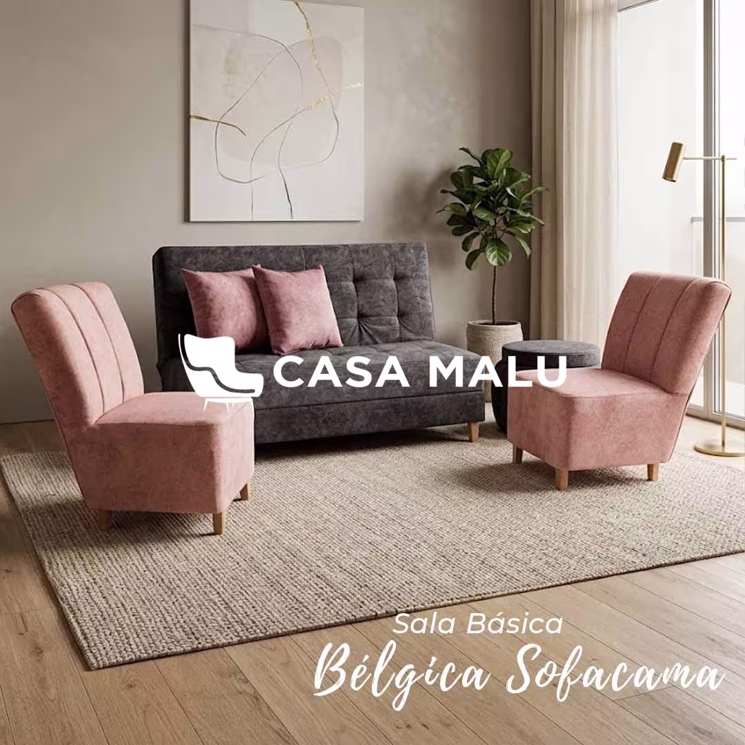 Casa Malu Muebles - Salas - Juego De Sala Básica Bélgica Sofa Cama Juego De Sala Básica Bélgica Sofa Cama - Imagen 1
